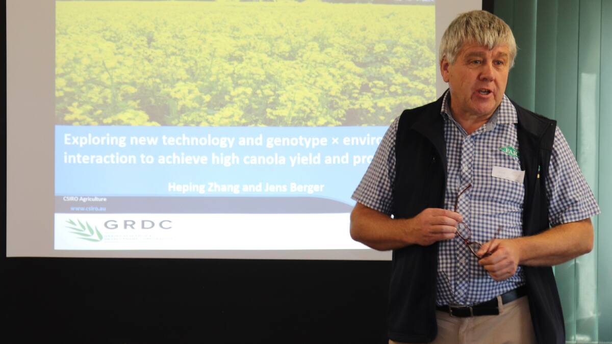 Foundation of Arable Research Australia managing director Nick Poole facilitated the Grains Research and Development Corporation workshop at Dandaragan and gave his own presentation on hyper yielding cereals. 