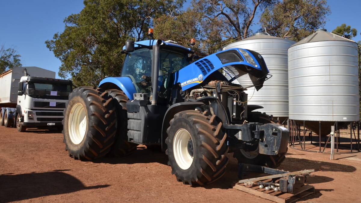 This tidy 2013 New Holland T8.330 front-wheel-assist tractor with dual rear tyres and showing 3200 engine hours was the top sale item at the Hogg brothers clearing sale between Williams and Darkan. It was bought by Hotham Flats Farming, Cuballing, for $145,000 after a short bidding dual.