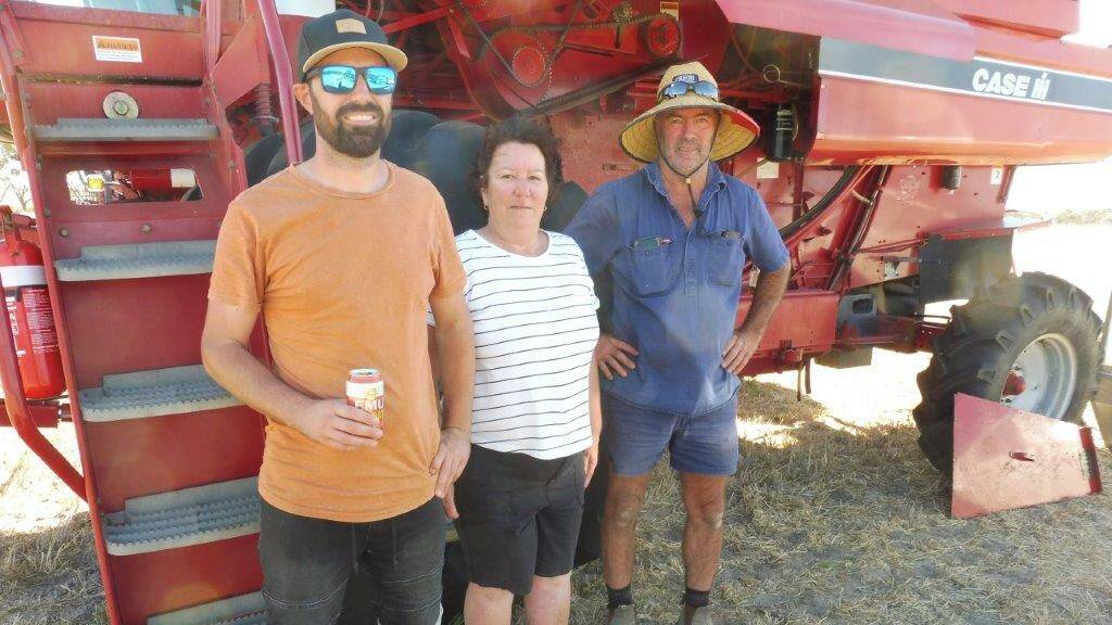 Vendors Dwayne (left), Anne and John Aurisch, AC & AD Aurisch, Grass Patch, at the familys clearing sale last Friday conducted by Nutrien Ag Solutions, Esperance agents Chatley & Hutchenson.