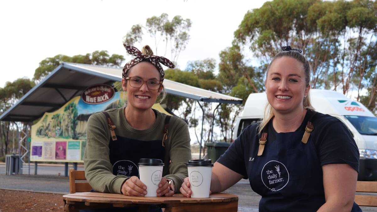 The Daily Farmer sources their coffee beans from The Margaret River Roasting Company, who also provided Ms Ray (left) and Ms Gittos and their husbands with barista training.