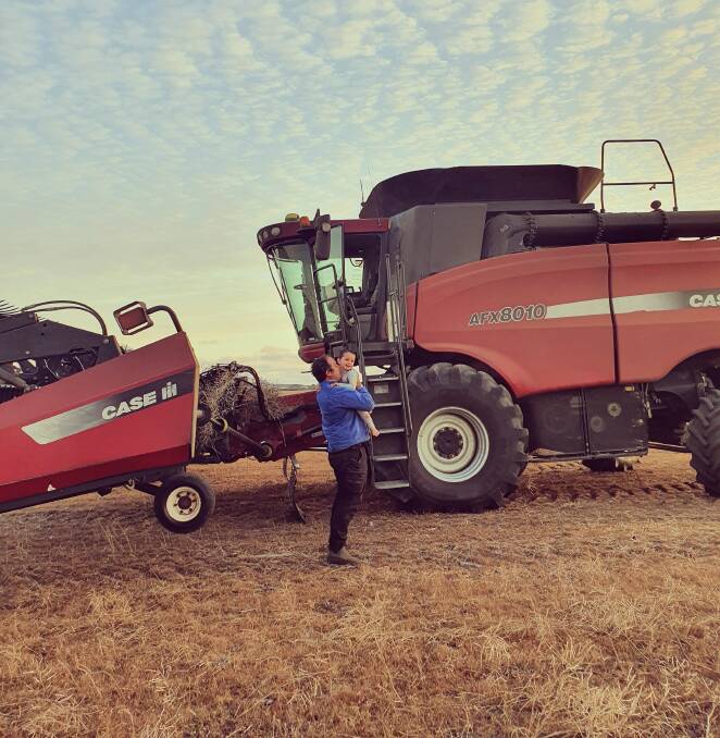 Although harvest was a bit "stop, start", the Lester family, of Bremer Bay, is hoping to be finished by Christmas. Miles Lester enjoyed a ride in the header with his dad Ashley before bed. Photo by Rebecca Lester, Bremer Bay (@rebecca. louise.lester).