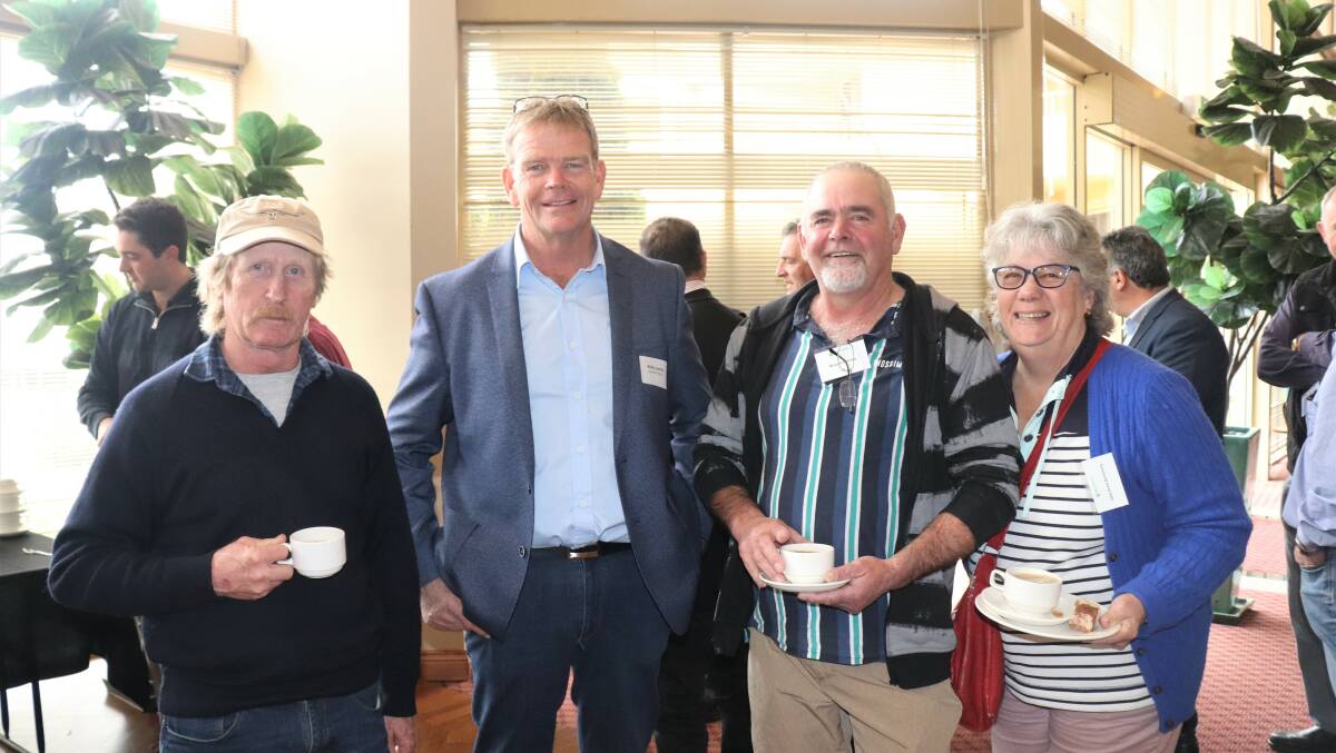  Northcliffe dairy farmers Allan Walker (left) and Brian and Julie Armstrong (right) with Busselton dairy farmer and then Western Dairy vice-chairman, who was elected chairman later in the year, Robin Lammie, at WAFarmers' annual dairy conference in July.
