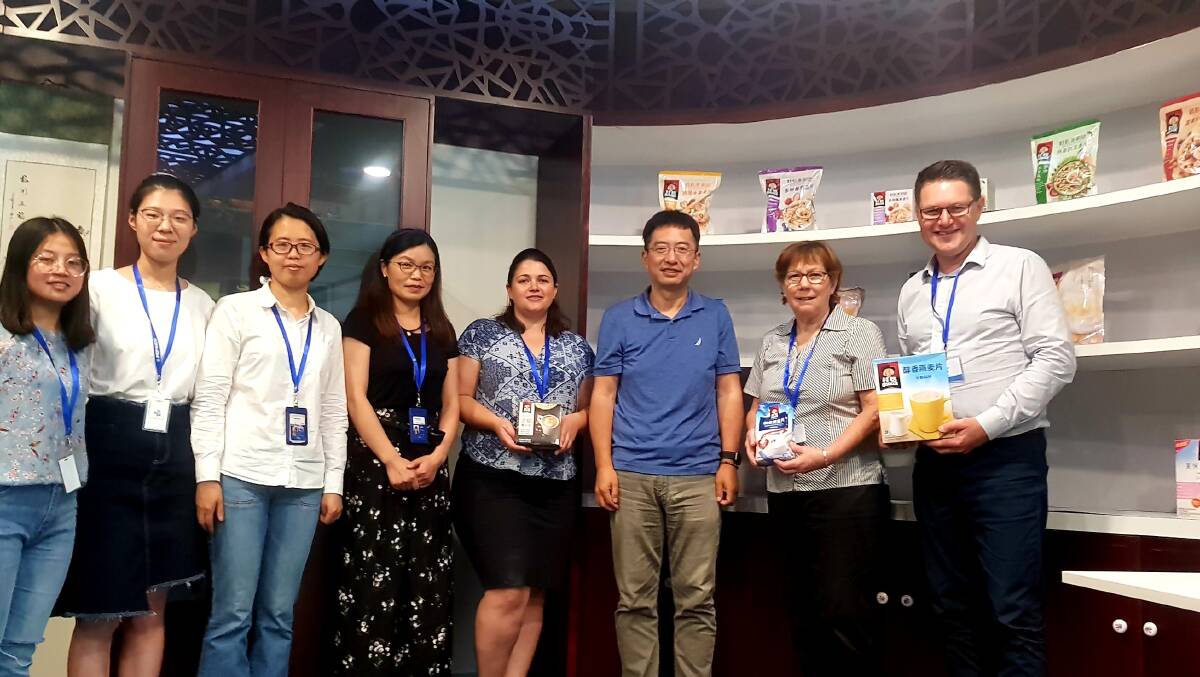 Grains Industry Association of WA Oat Council chairman Ashley Wiese (right), was part of a delegation that travelled through China and Taiwan recently to promote WA oats.
