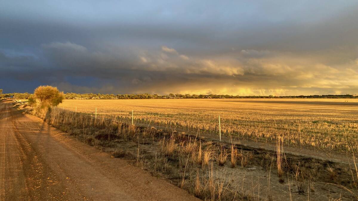 Starting the season well. Simon Wallwork took this beautiful photo of the weather event at his Corrigin property.