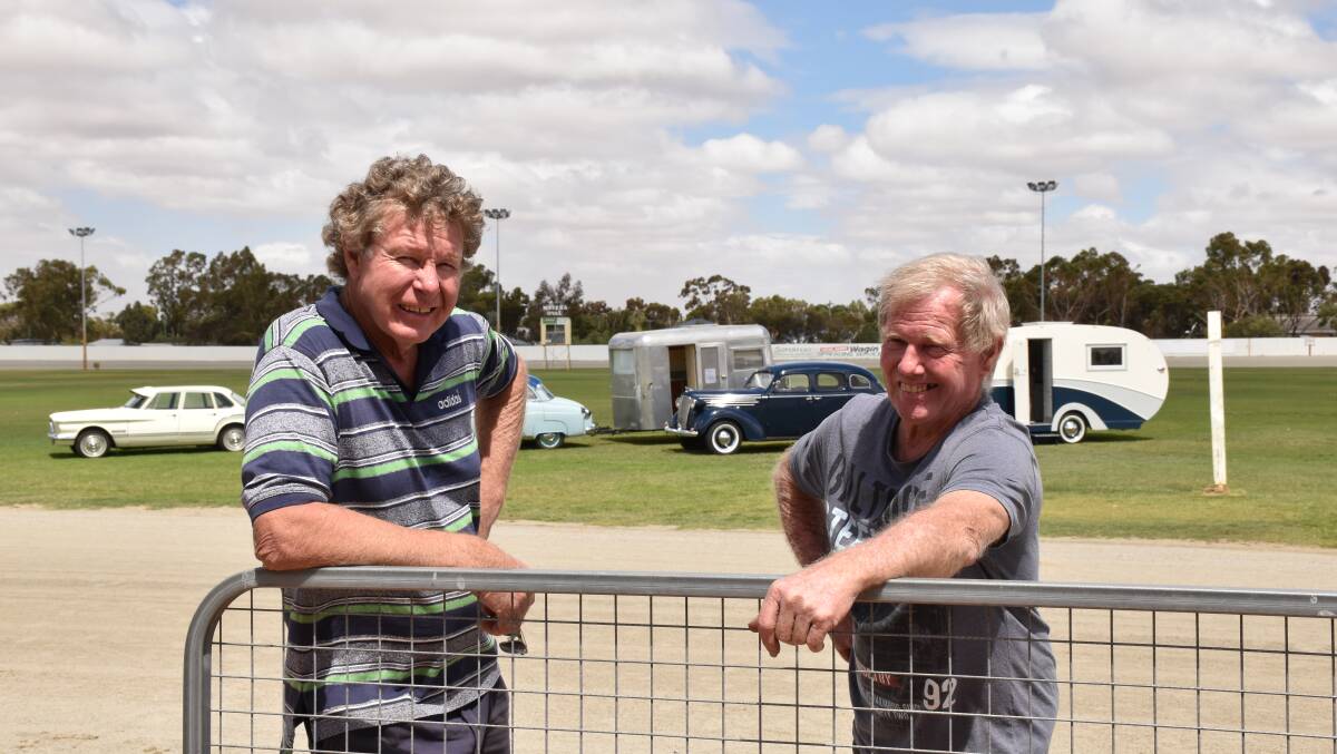  Wagin Shire representative Geoff West (left) and Brian Noble are hoping to establish Australia's first vintage caravan museum in Wagin.