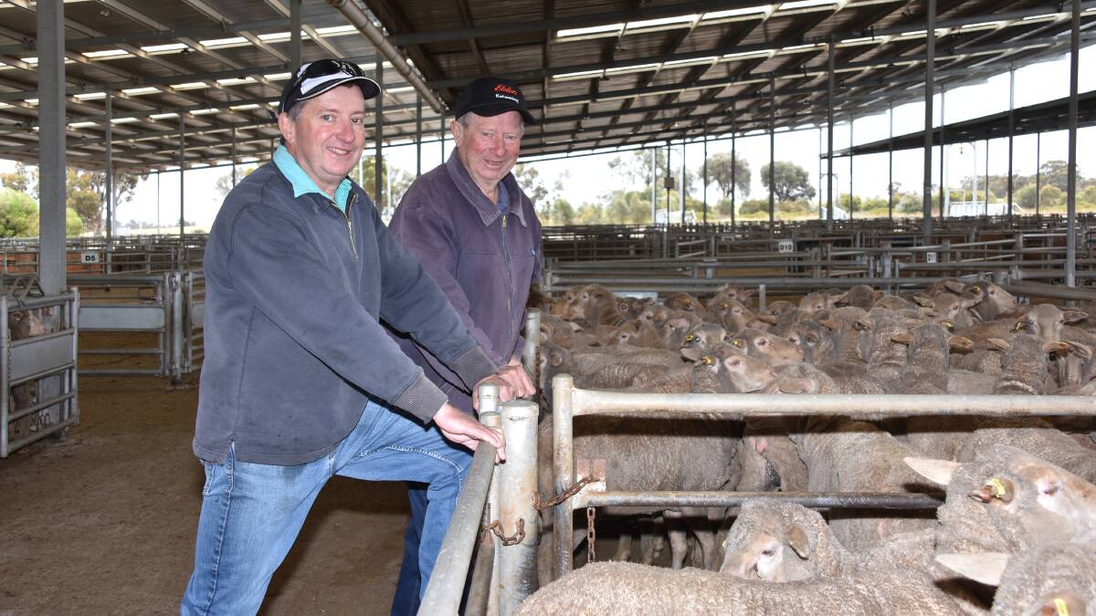 Katanning producers Shane (left) and Cliff Butterworth, were at the sale looking for replacement breeders.