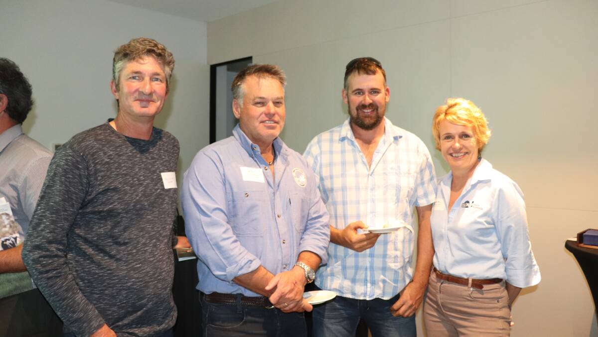 Boyanup dairy farmer Ray Kitchen (left), WAFarmers' dairy section president Michael Partridge, who will host next year's Dairy Innovation Day at his family's White Rocks dairy farm, Benger, Tutunup dairy farmer Oscar Negus and Western Dairy regional manager Esther Jones, who announced plans to leave next June after 20 years in the position.