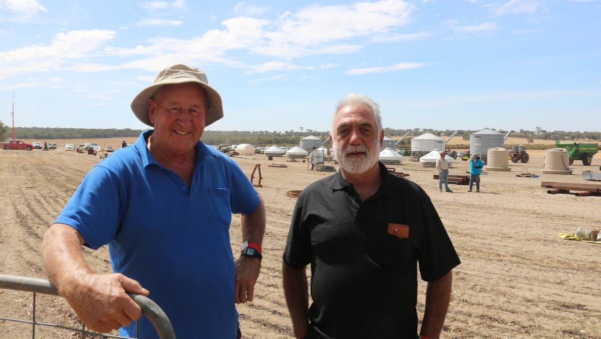 Travelling from Collie to Yilliminning to attend the clearing sale were Peter Piavanini (left) and Frank Papalia.