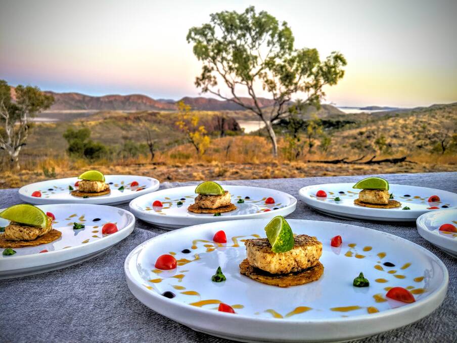 The Gourmet Camp Oven Experience features a three-course menu, which uses locally sourced ingredients and showcases the best the Kimberley region has to offer.