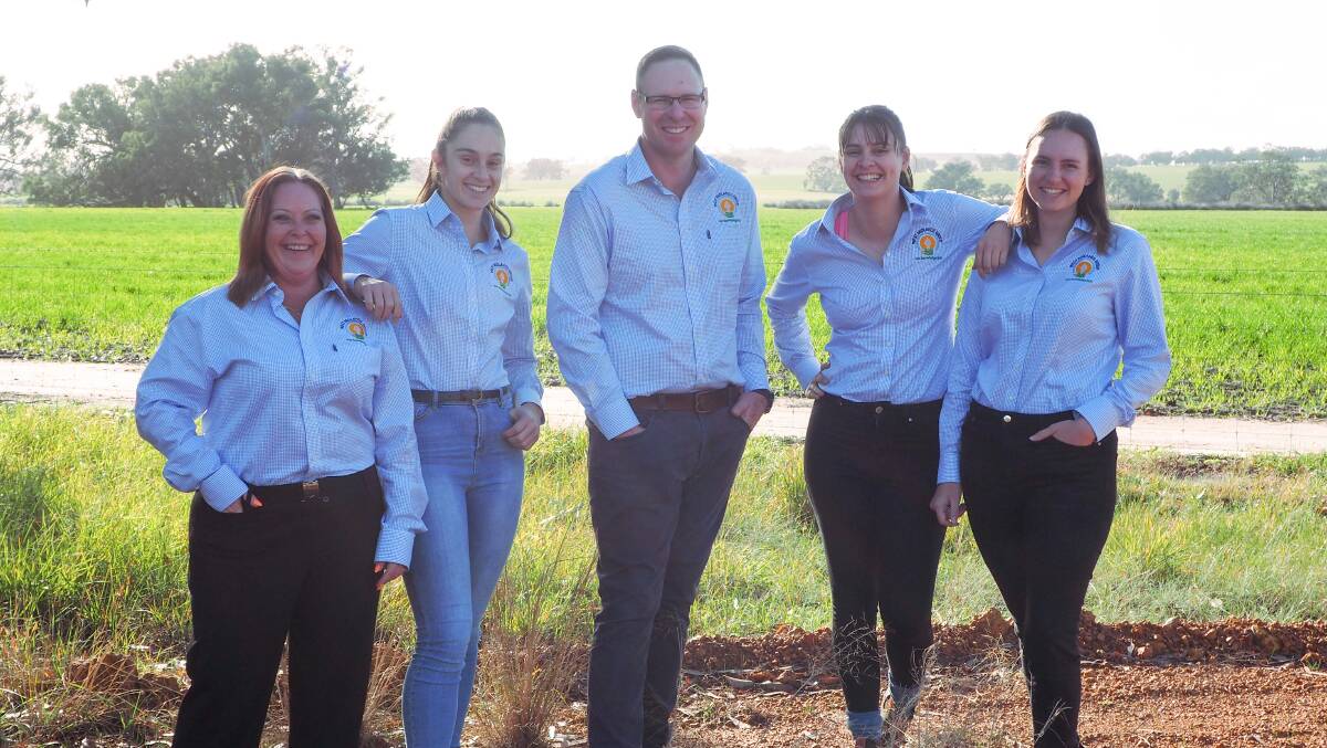 The new WMG team, administration officer Michelle Johnson (left), beef industry development officer Erin O'Brien, executive officer Nathan Craig, mixed farming project officer Melanie Dixon and communications and marketing officer Jamieson Kay, who are making it their mission to deliver valuable, innovative events for their members.