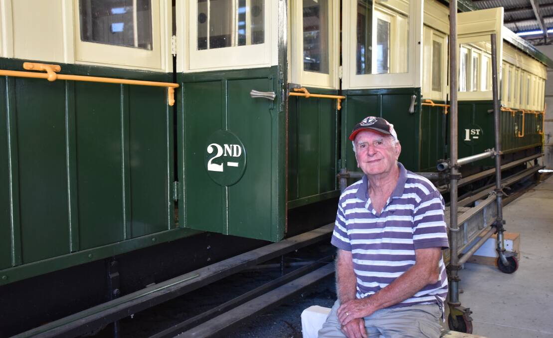 South West Rail and Heritage Centre volunteer Garry Moore dedicated hours of labour to painting passenger car ACM 391 inside and out and now only has a few interior doors to hang.