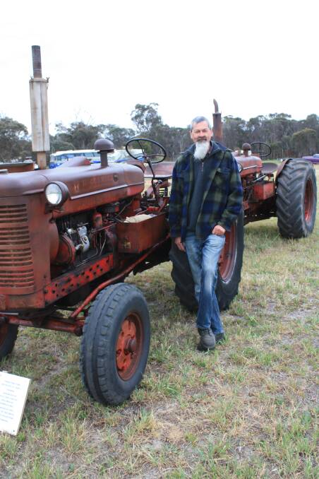  Katanning Machinery Restoration Group president Chester Smith is pictured at the group's annual Katmach Vintage Tractor Display, showing his tandem International Harvester AWD Super 6 tractors that were built in Geelong in 1953. A total of 714 units were built between 1953 and 1957 and, as tandems, they were one of the first four-wheel drive tractors in the industry. The four cylinder 264 motor was rated at 37 kilowatts (50 horsepower) providing the tandem with 75kW (100hp) which provided the power for broadacre cropping."This tandem was set up and used by a Dumbleyung farmer named Eric Wallis and is now part of our collection," Chester said. "In wet years it was an awesome beast because of its length and you could negotiate boggy patches more easily than you could with two-wheel drive."