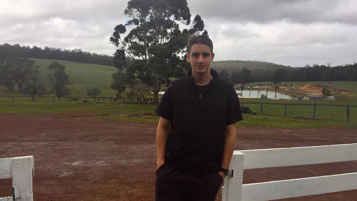 Jordan Dwyer at his family's farm, Ferny Hollow, which celebrates its centenary this year.