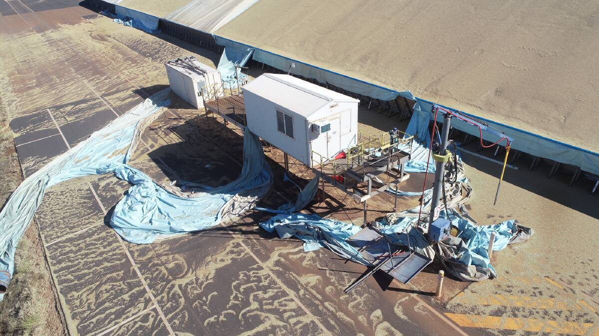 Damage sustained to CBH's Mullewa site as a result of ex-Tropical Cyclone Seroja last month.