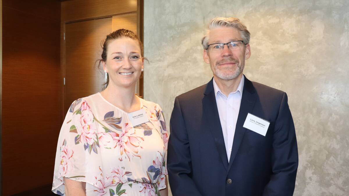Holly Ludeman, The Livestock Collective managing director and Larry Jorgensen, Wines of Western Australia chief executive officer.
