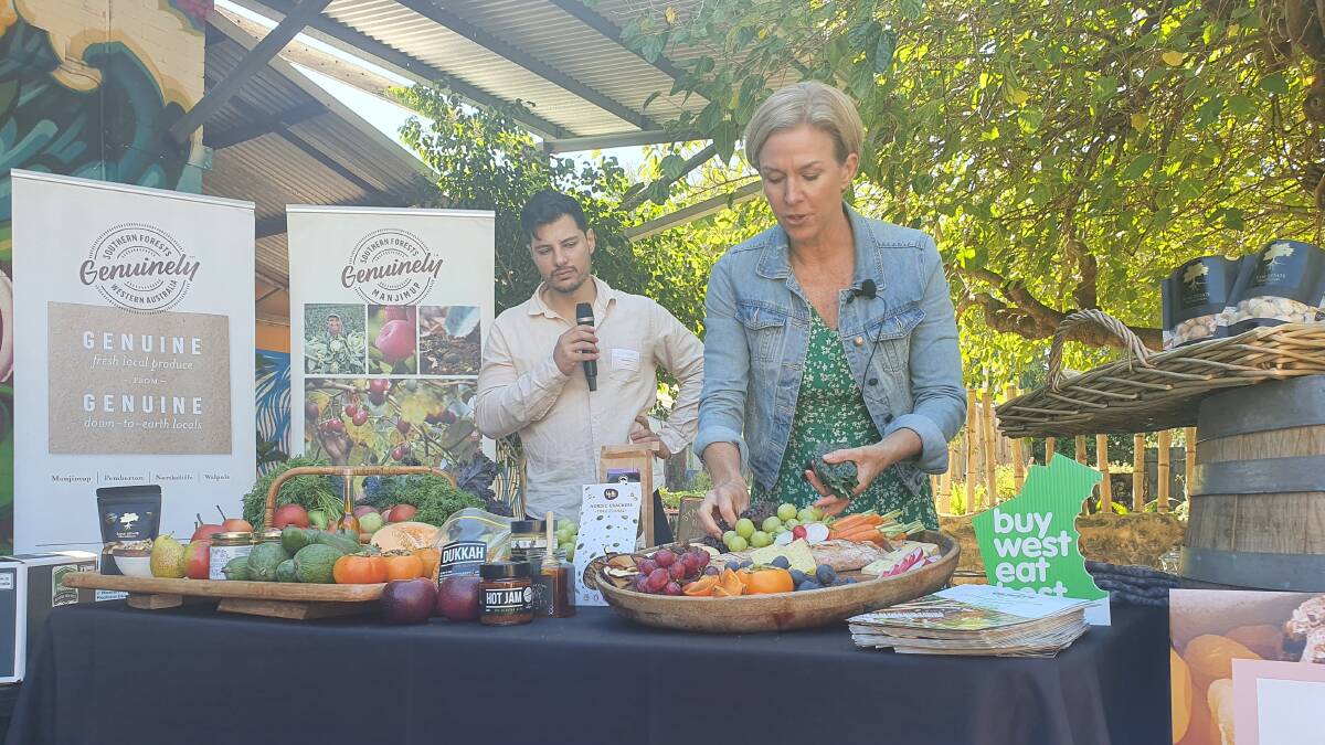 Cook and food consultant Kate Flower, Kate Flower Food, demonstrated how to create a grazing platter to please everyone, with commentary by presenter Jordan Bruno.