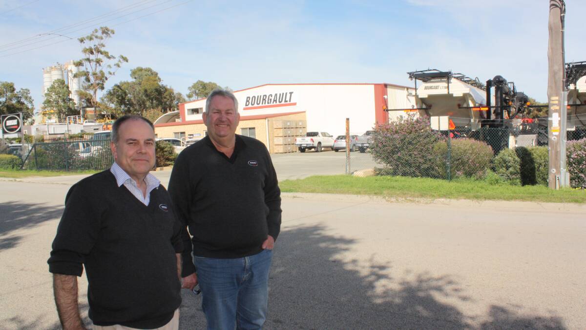 Bourgault Australia WA operations manager Ben Bulley (left) and salesman Kym Russell, outside the company's existing Armadale headquarters. "We've outgrown this site," Mr Bulley said.