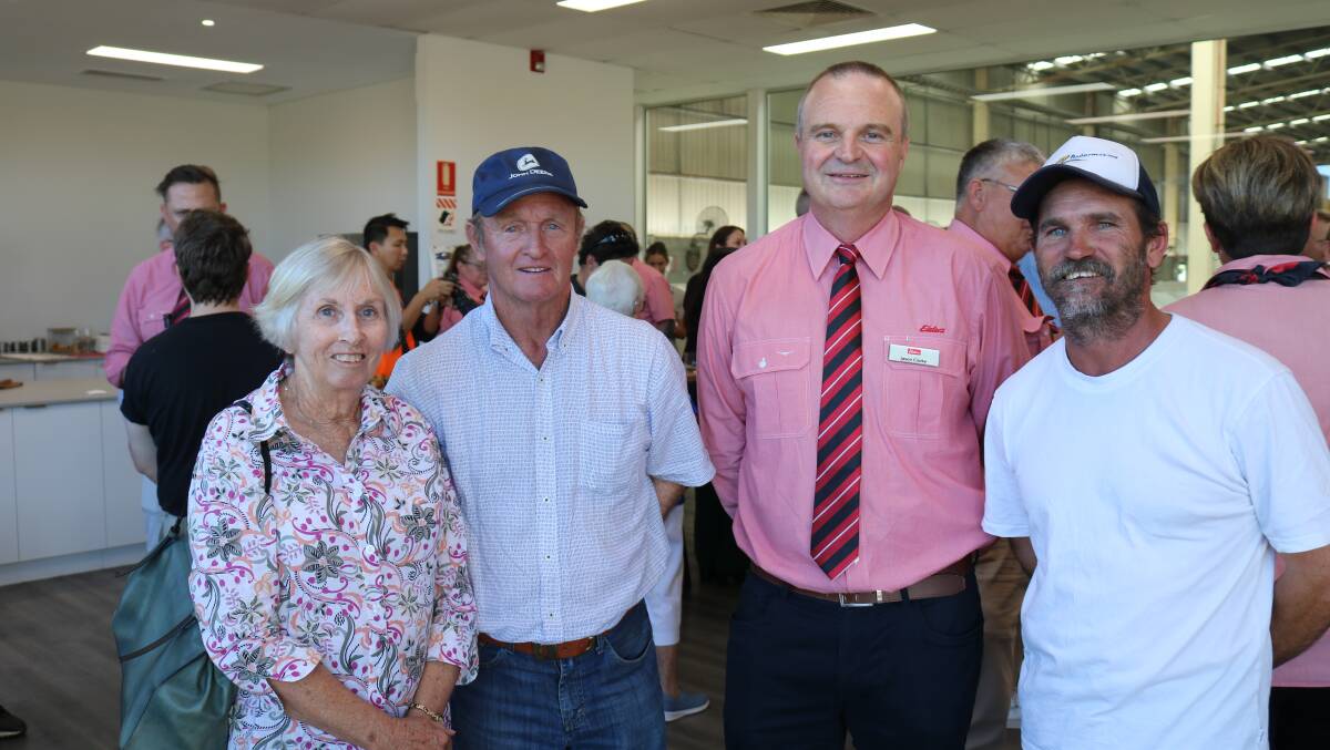 Val, Peter (second left) and Jarrad Clarke, Goomalling with Elders WA area north manager Jason Clarke.