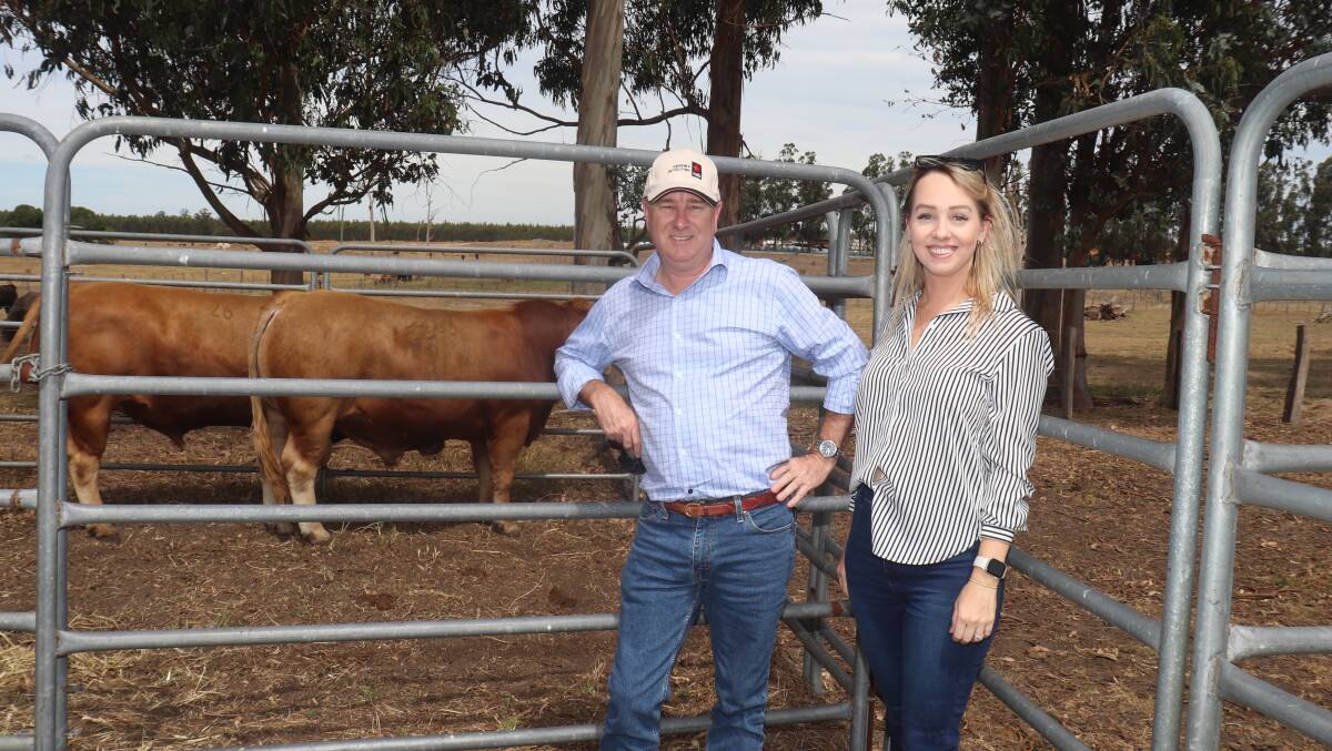 Trekking it down from Perth and looking over the bulls prior to the sale was Phil Sinclair and Chanel Duguid from NAB Agribusiness, Perth.