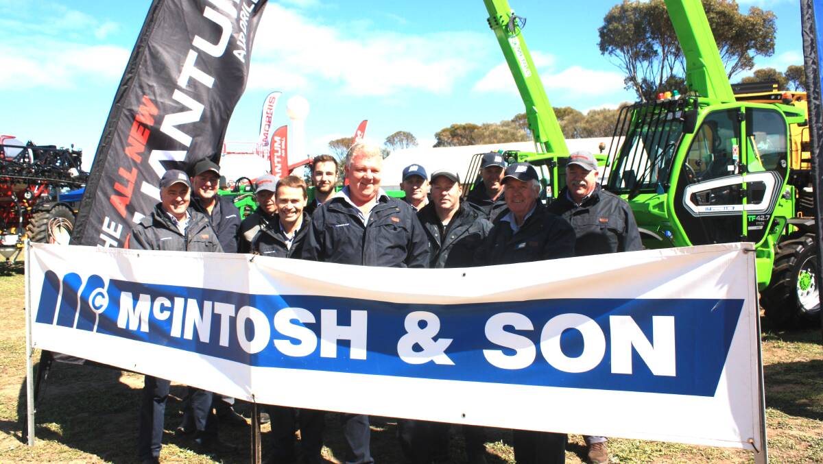 The McIntosh & Son team celebrate winning the Best Heavy Duty Machinery Award at last week's Newdegate Machinery Field Days for their impressive display.