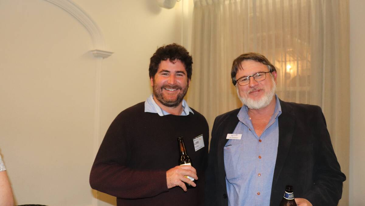 Luke Hickey (left), Corrigin Farm Improvement Group and Dan Sanderson, South East Premium Wheat Growers Association president.