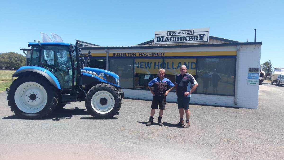 Stephen Chatfield (left), welcomes Brad Langford to the team at Busselton Machinery earlier this week.
