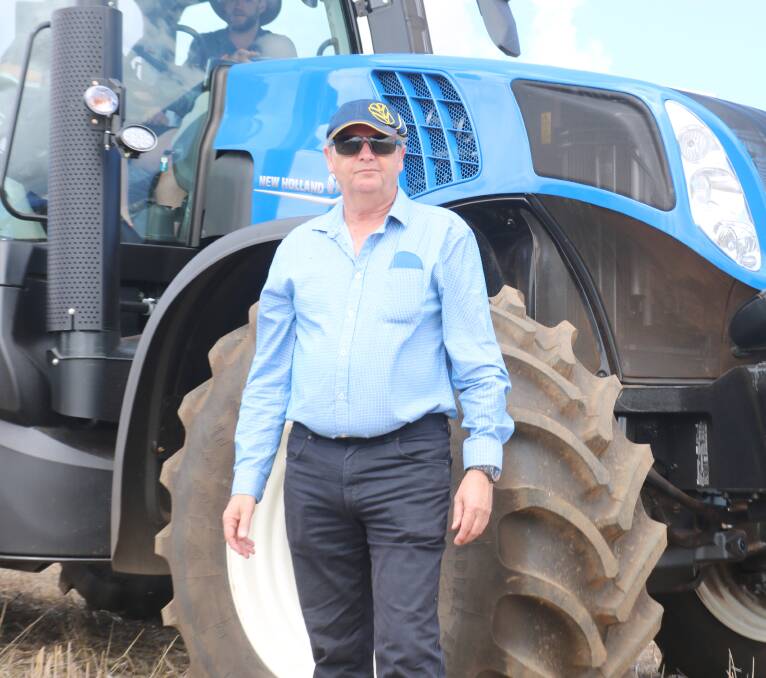 New Holland WA sales manager Trevor Ayres made the journey from Perth to talk to the local dealer staff and farmers about the latest range of blue tractors.
