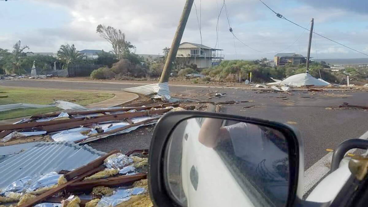 Ex-Tropical Cyclone Seroja hit the States Mid West on April 11, 2021. This photo was taken by a resident in Kalbarri shortly after the event.