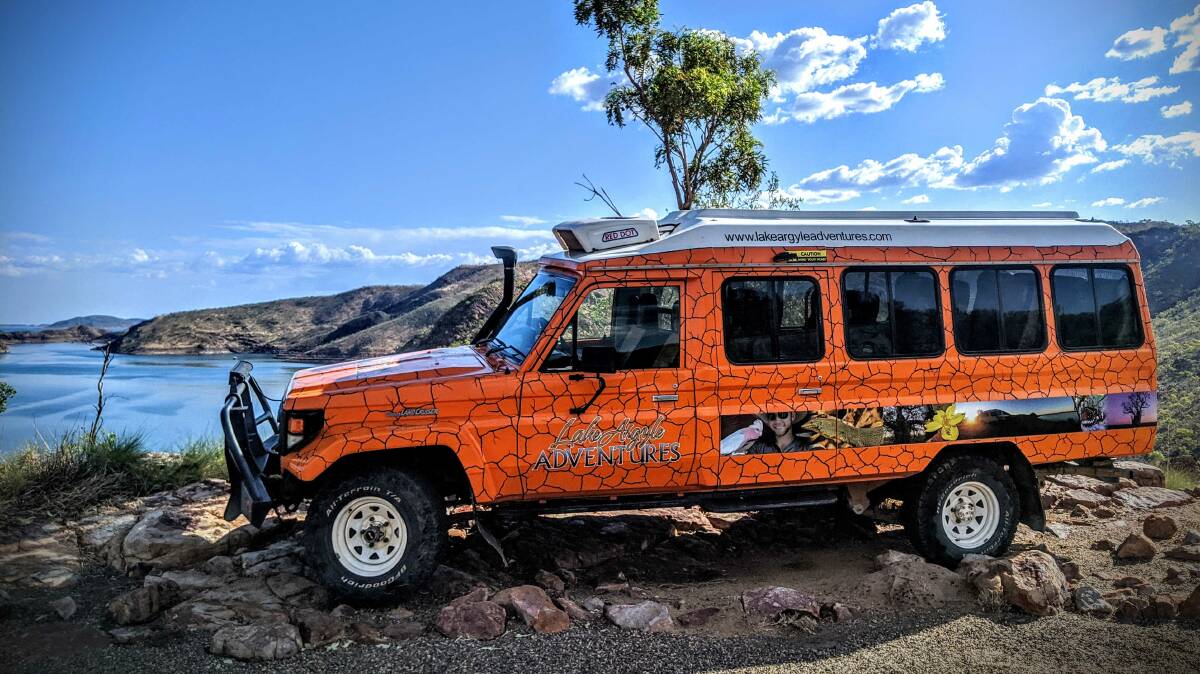 An old 14-seater Toyota Landcruiser troopy collecting dust at Lake Argyle Resort presented Mr Melville with the idea of running his own tour.