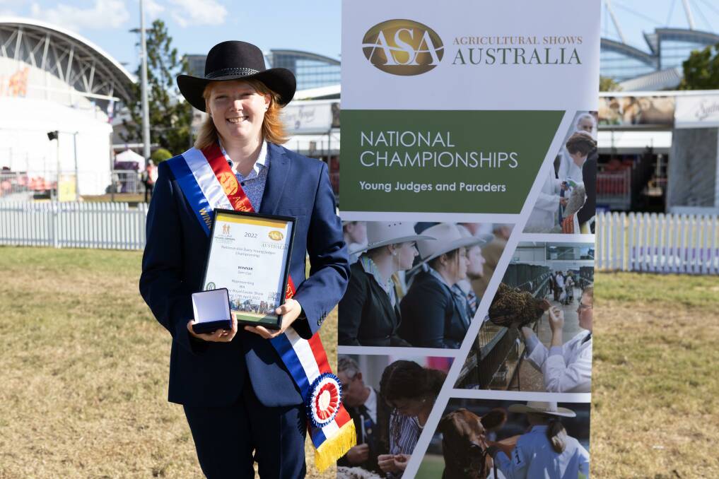 Sam Cox, 16, from Stratham, was the winner in the Agricultural Shows Australia (ASA) young dairy cattle judging championship at this year's Sydney Royal Easter Show.