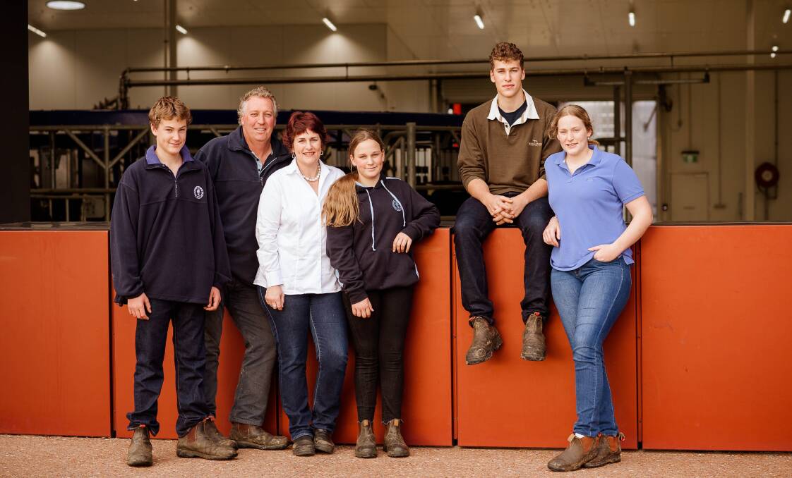 Bannister Downs Dairy's Daubney family, Campbell (left), Mat, Sue, Annalise, Johnson and Libby. Their Non-homogenised Full Cream Milk and Mango Smoothie products were named as national champion award winners.