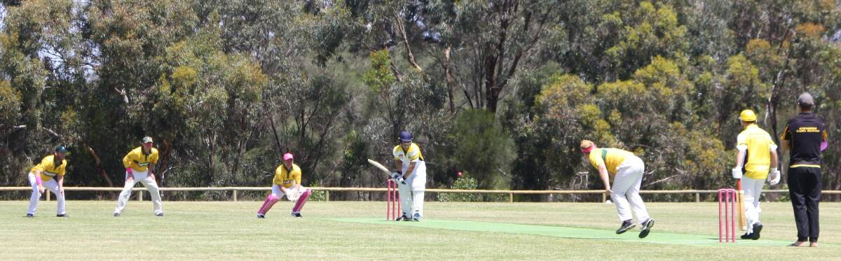 Broomehill bowling to Katanning in the senior cricket match.