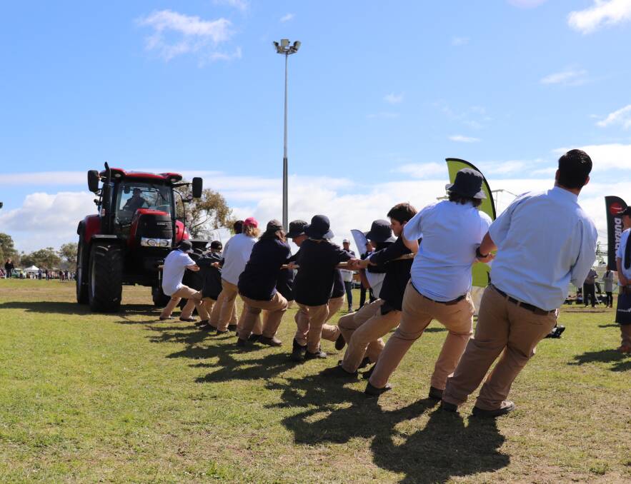 WA College of Agriculture- Morawa year 10,11 and 12 male students scored 12.3 seconds in the tractor pull heats.