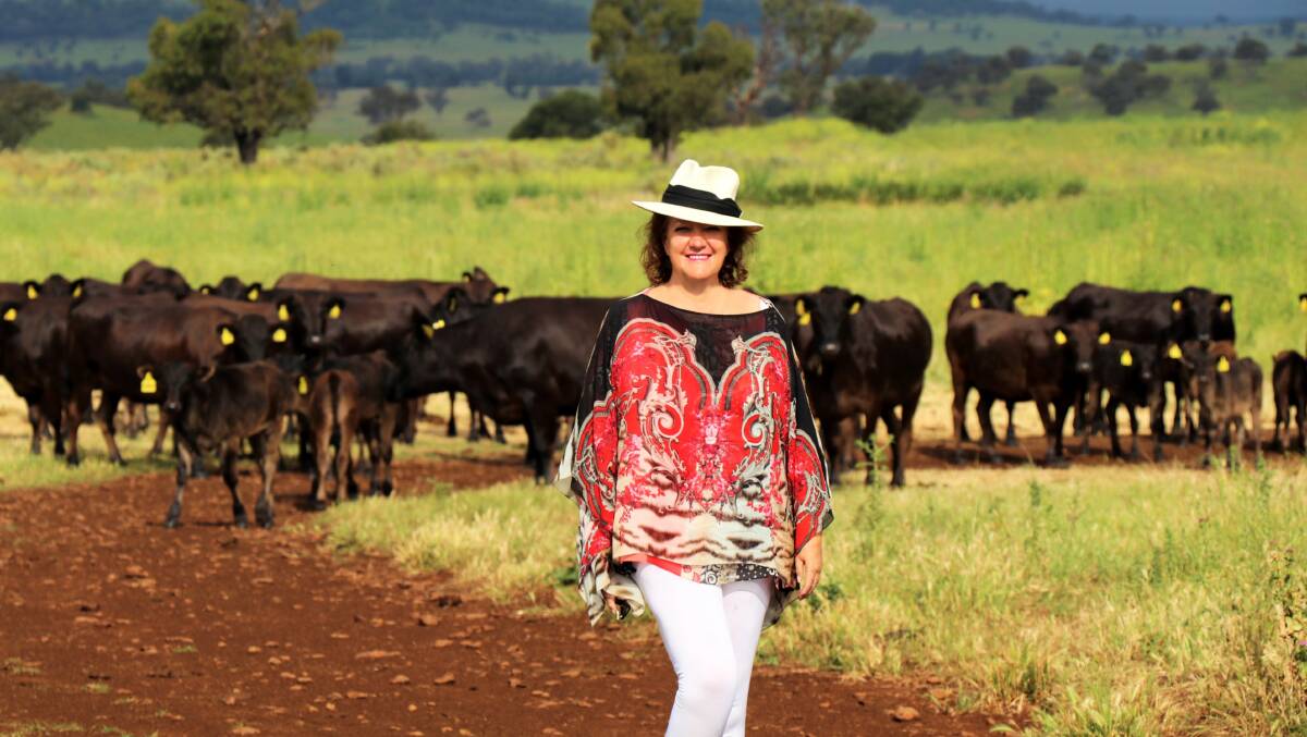 Patron and founder of National Agriculture and Related Industries Day, Gina Rinehart, at a Hancock Wagyu Beef property. She is looking forward to gala celebrations next month.