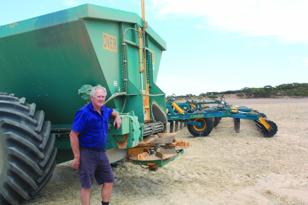  Walkaway farmer Dean Levitt employs a Nufab spreader and Nufab Hydramax deep ripper as part of ongoing soil amelioration programs.