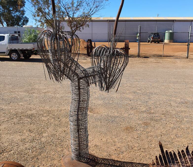 One of the most popular sculptures at Metal Art Creations is a grass tree.