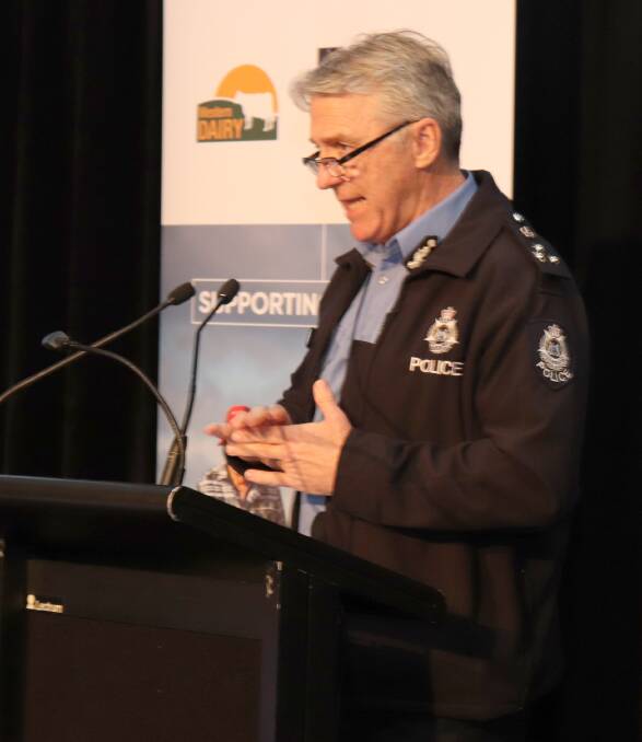 Police commander Allan Adams urged WA's dairy industry to remain calm in the face of provocation by animal activists.