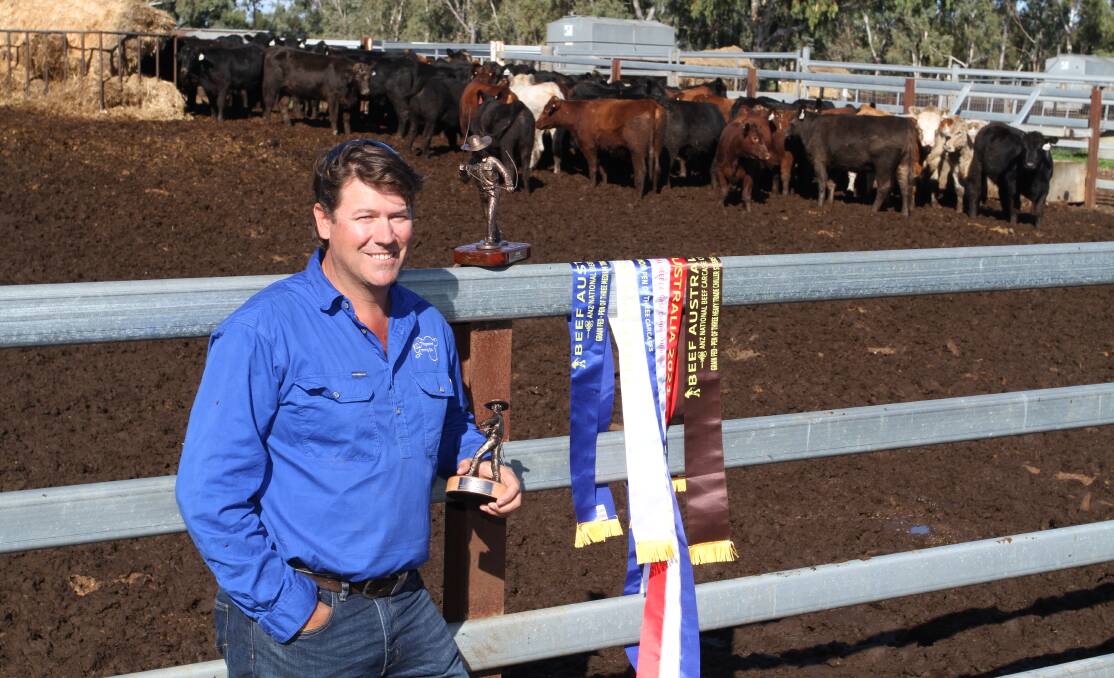 The Galati family, Brunswick, took out the highest scoring pen award in this year's ANZ National Beef Carcase Competition. With the family's awards at their Brunswick feedlot last week after returning from Beef 2021 at Rockhampton, Queensland, was Rodney Galati.