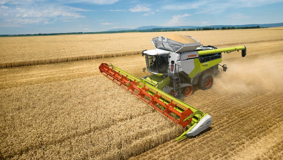The award-winning CLAAS LEXION combine harvester in action.