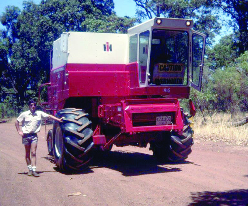 Mr Harrison with the new International Harvester 915 in 1978.