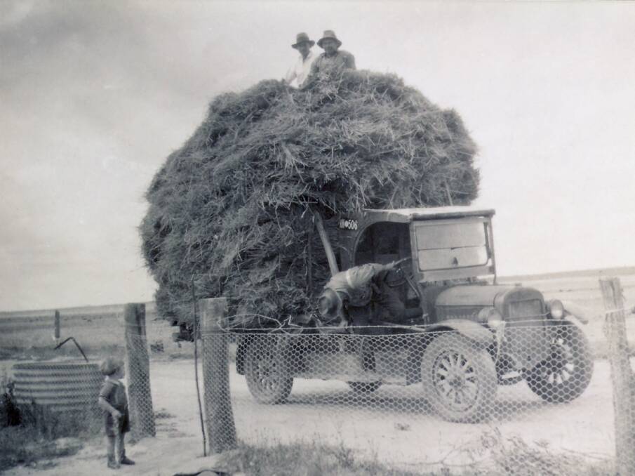 Hay carting at the Lynchs family property in 1934.