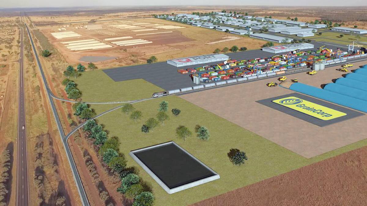An artist's impression of the CQ Inland Port at Yamal, central Queensland.