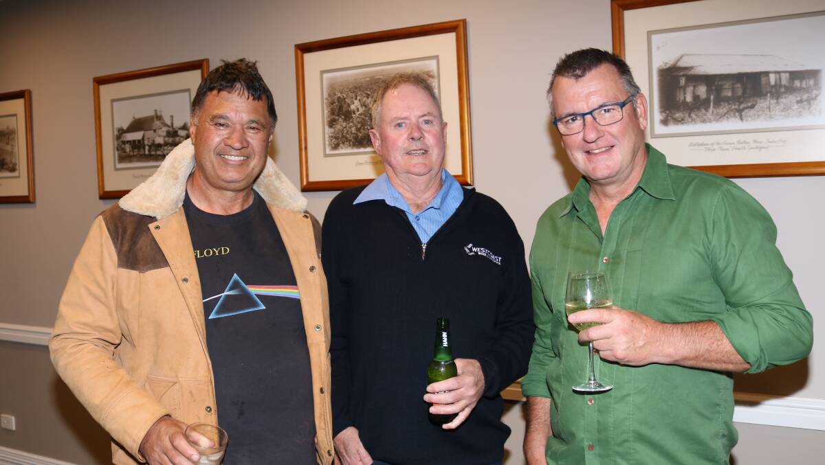 Westcoast Rural wool representatives Mike Henderson (left), Dongara and Glenn McGill, Bolgart, with Dave Biss, livestock agent, Broome.