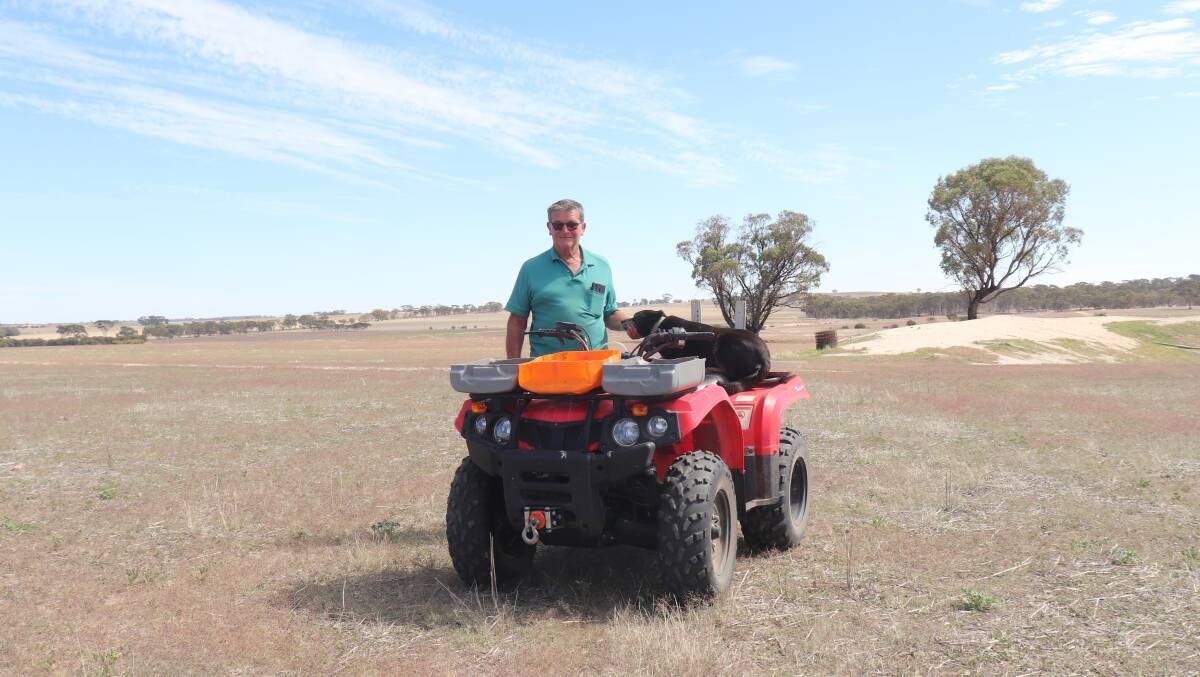 Paul O'Hare and dog Lass at Quairading. Mr O'Hare has been farming for more than 50 years.