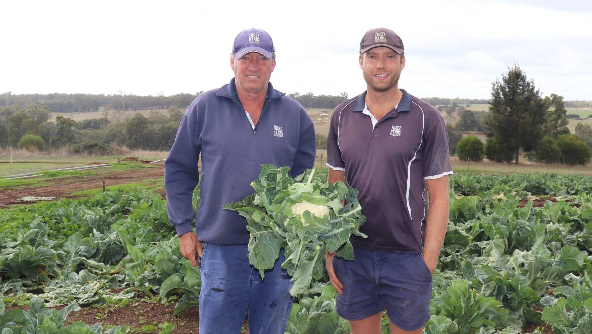 Three Ryans father and son team, Gary and Jake Ryan at their farm in Manjimup.