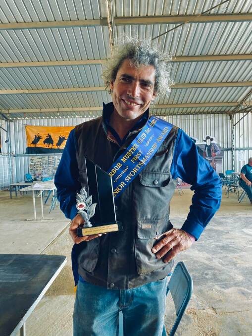 Jimmy Wood, Rawlinna station, was presented with the senior sportsmanship award at the Nullarbor Muster. Photo by Layla Bowkett.