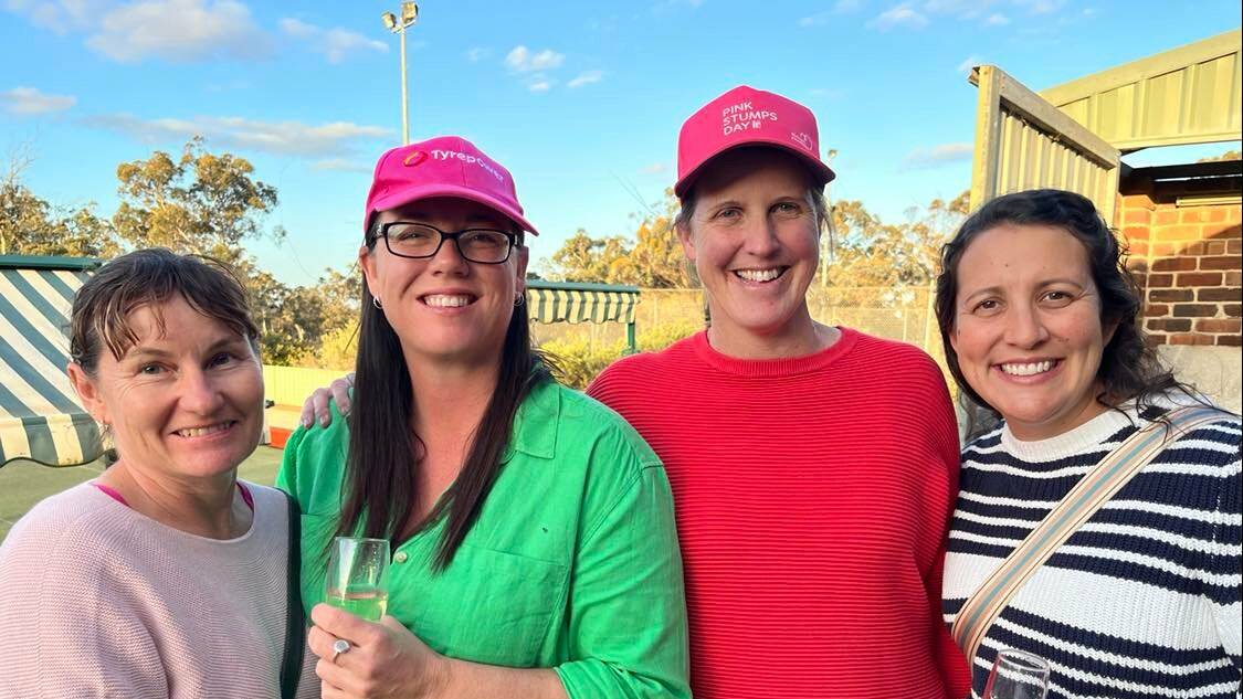 Supporting the Pink Stumps Day were Michelle Carrington (left) and Cindy Paganoni, Broomehill, with Connie Witham, Tambellup and Rachael Russell, Broomehill.