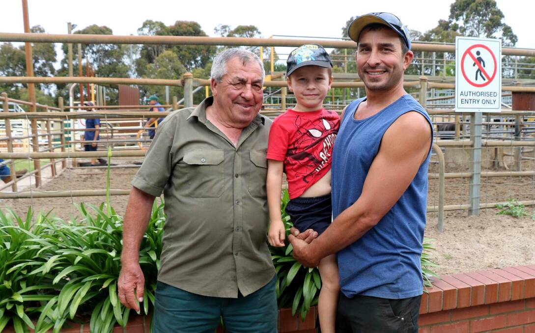 Three generations of the Curulli family were at the Boyanup sale. Paul, Phil and Rocco Curulli, Harvey.