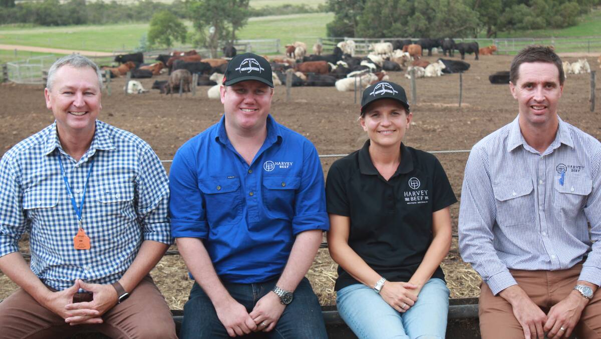 Major sponsor of the Gate 2 Plate Challenge and school challenge, Harvey Beef was well represented at this year's event with its general manager livestock Kim McDougall (left), livestock buyer Johnathon Green, marketing manager Jeni Seaton and livestock buyer Campbell Nettleton in attendance.