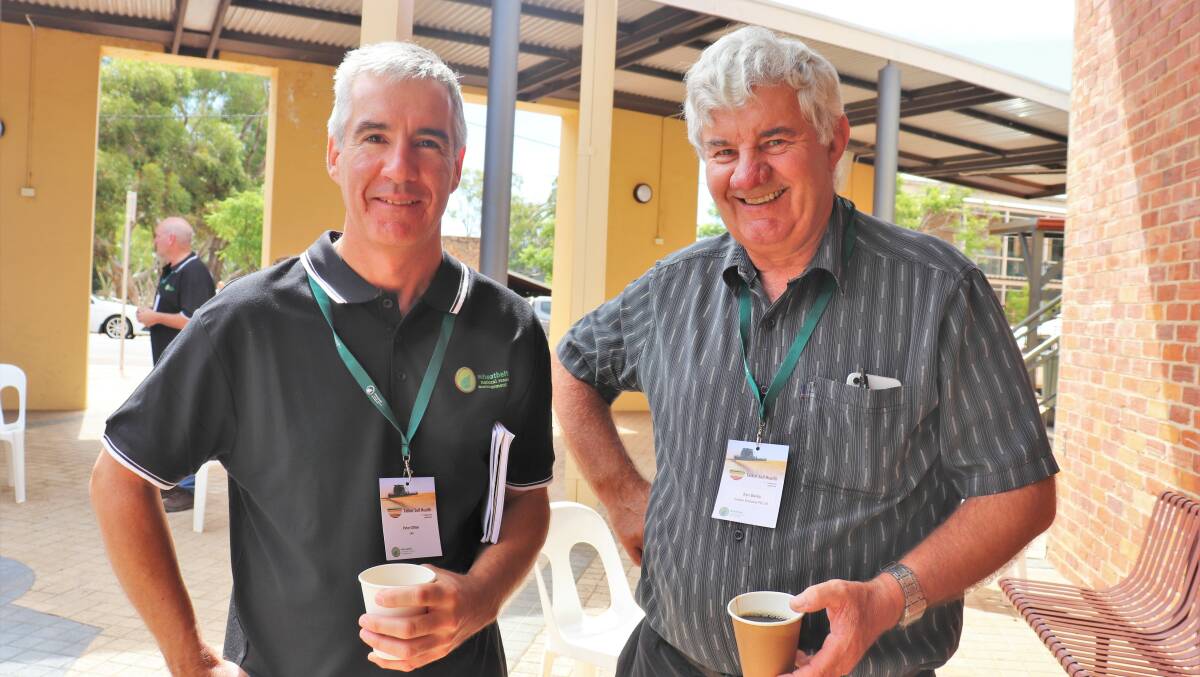 South West Catchments Council regional agriculture land care facilitator Peter Clifton (left) and Golden Embassy biological consultant Ken Bailey.